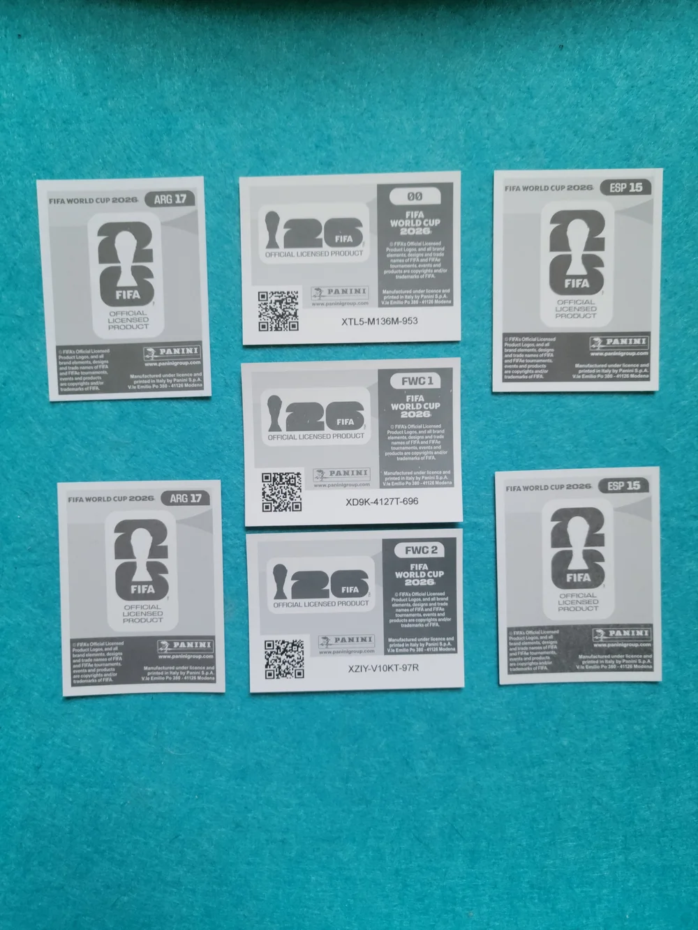Panini World Cup Sticker Lot